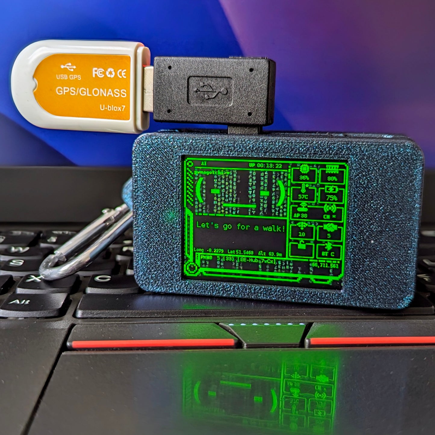 Cyber Pwnagotchi Fancygotchi with Battery