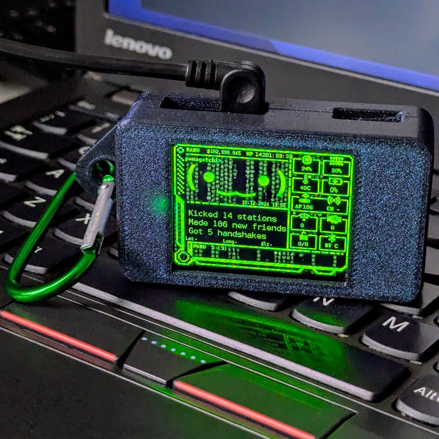 Cyber Pwnagotchi Fancygotchi, Plug and Play