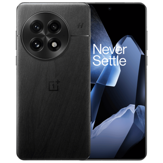OnePlus smartphone showing back and front views on a transparent background