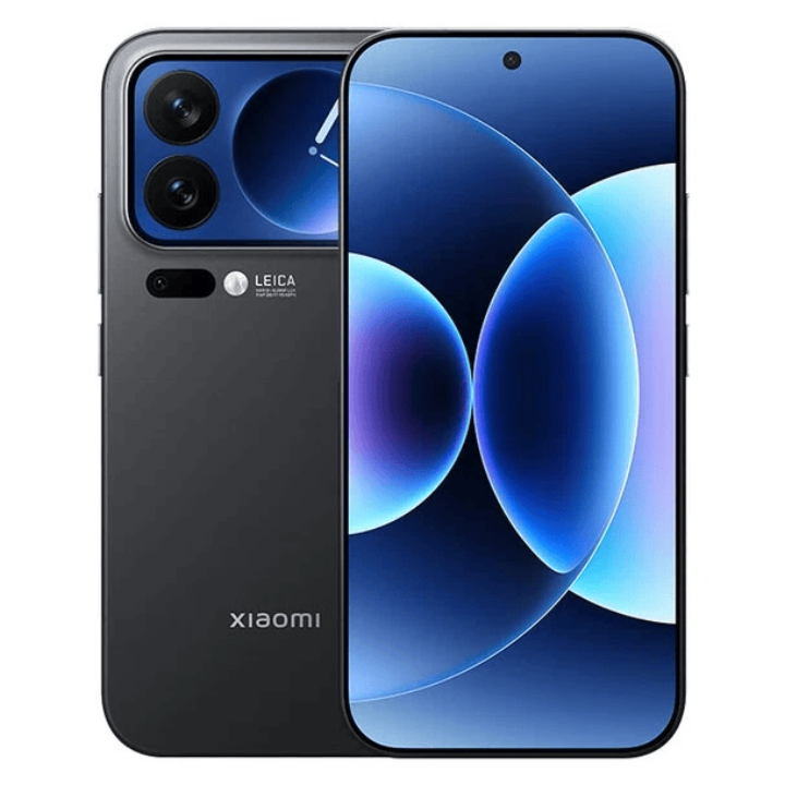 Black Xiaomi 17 Pro Max smartphone showing front and back on a white background