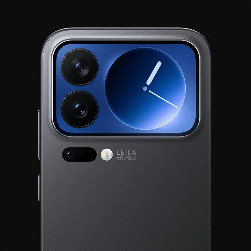 Black Xiaomi 17 Pro Smartphone with Leica branding on a black background