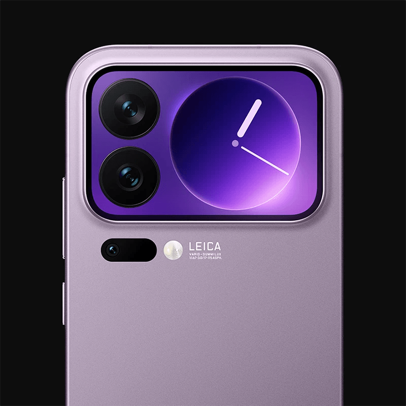 Purple Xiaomi 17 Pro Smartphone with Leica logo on a black background