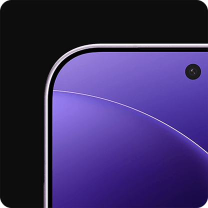 Close-up of a Purple Xiaomi 17 Pro smartphone bezel with a black border