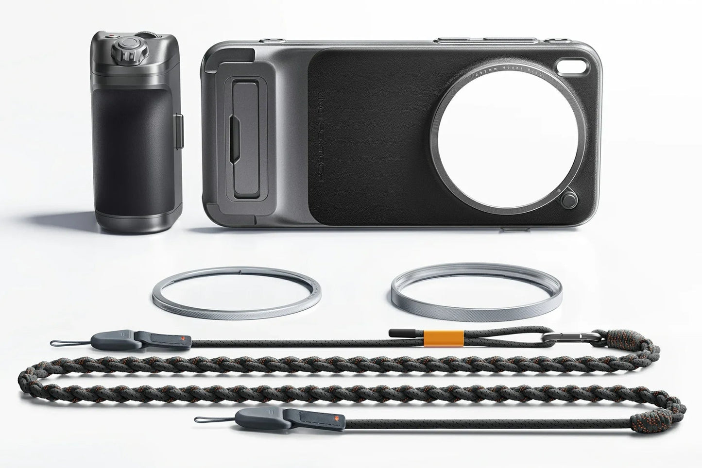 vivo X300 Pro camera with Photographer Kit accessories on a white background