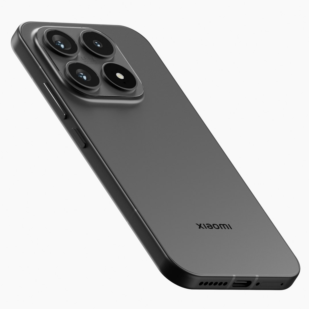Black Xiaomi smartphone on a white background