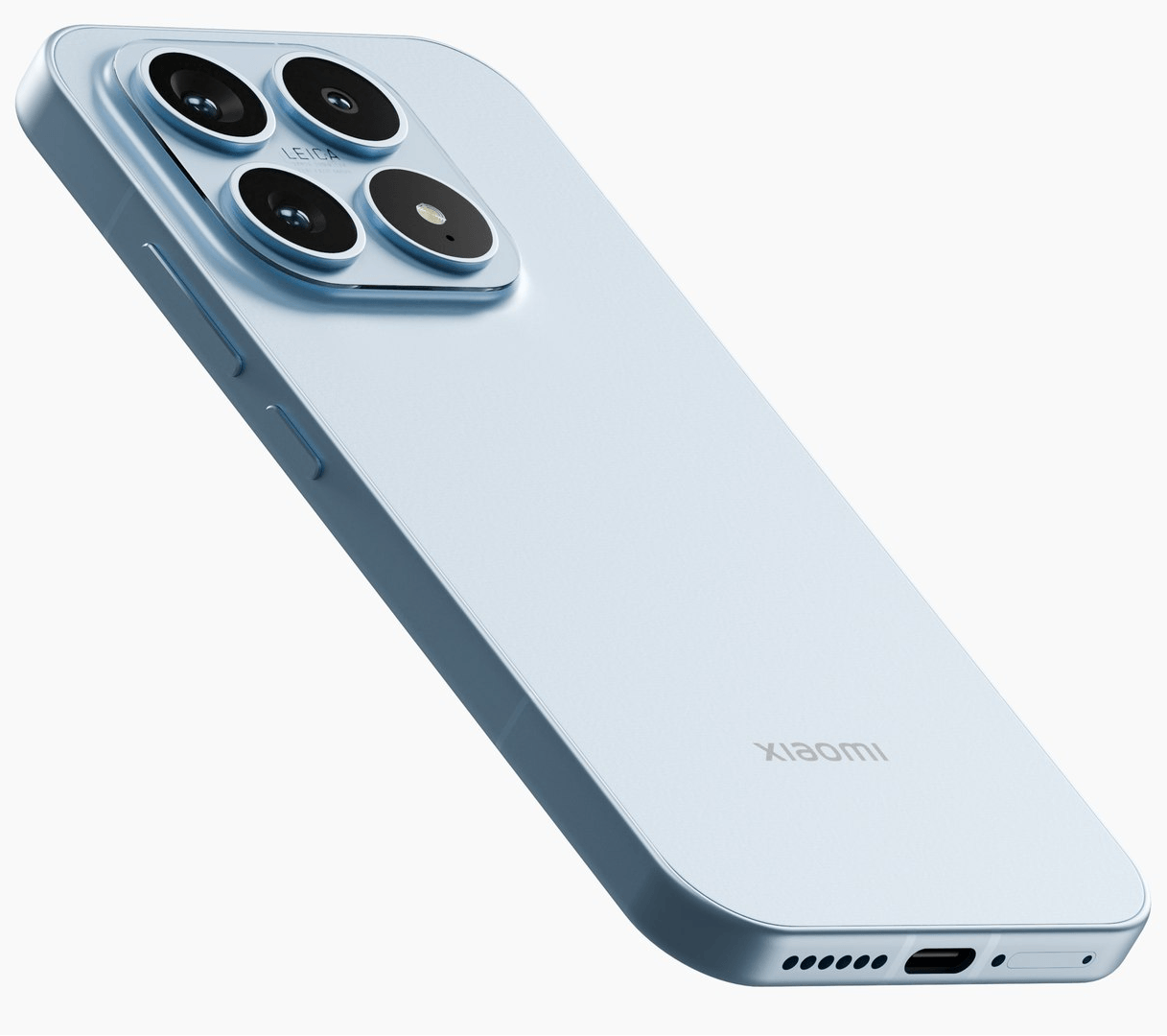 Side view of a Xiaomi 14 smartphone on a white background