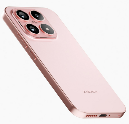 Pink Xiaomi 17 smartphone with logo on a white background