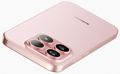 Pink Xiaomi phone on a white background